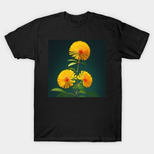 Closeup of Fantasy Mimosa Flowers - Yellow and Orange Flower T-Shirt